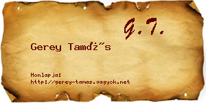 Gerey Tamás névjegykártya